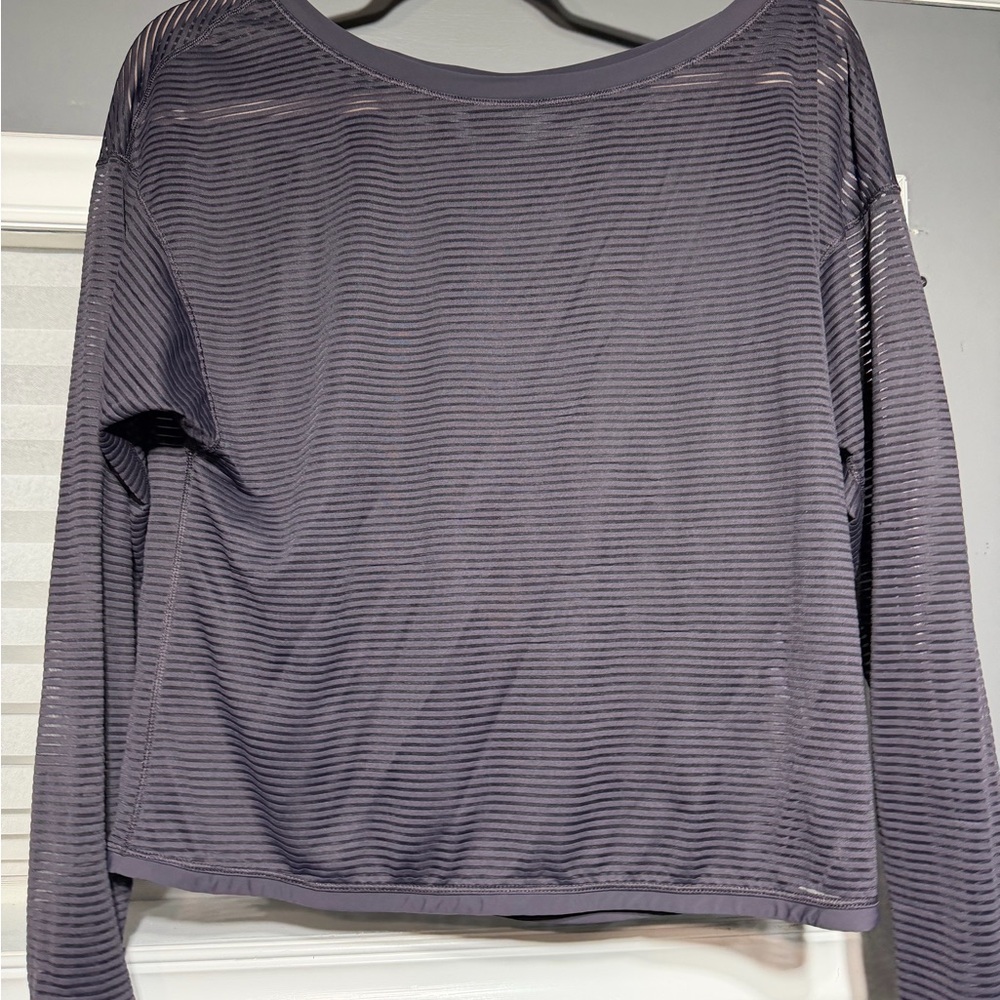 Lululemon Athletica Black Striped Long Sleeve Top